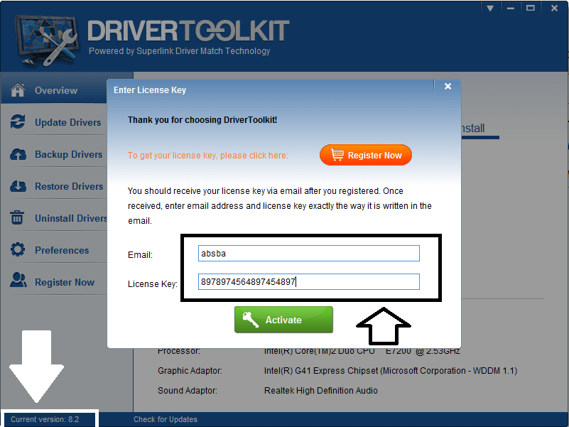 free driver restore registration key